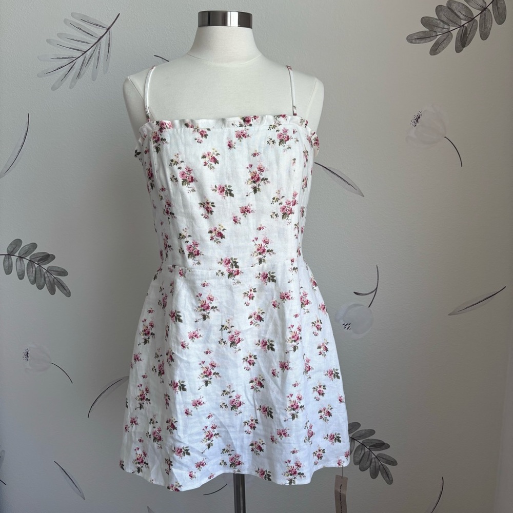 Reformation Ava linen mini dress fits like a 10 ✨